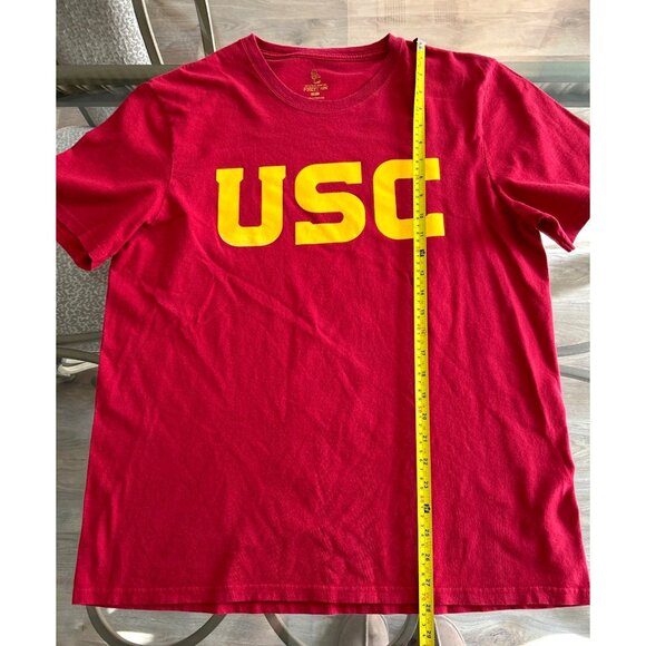 USC Trojans Red Short Sleeve T-Shirt Size L 100% Cotton Made In Honduras - Picture 4 of 6